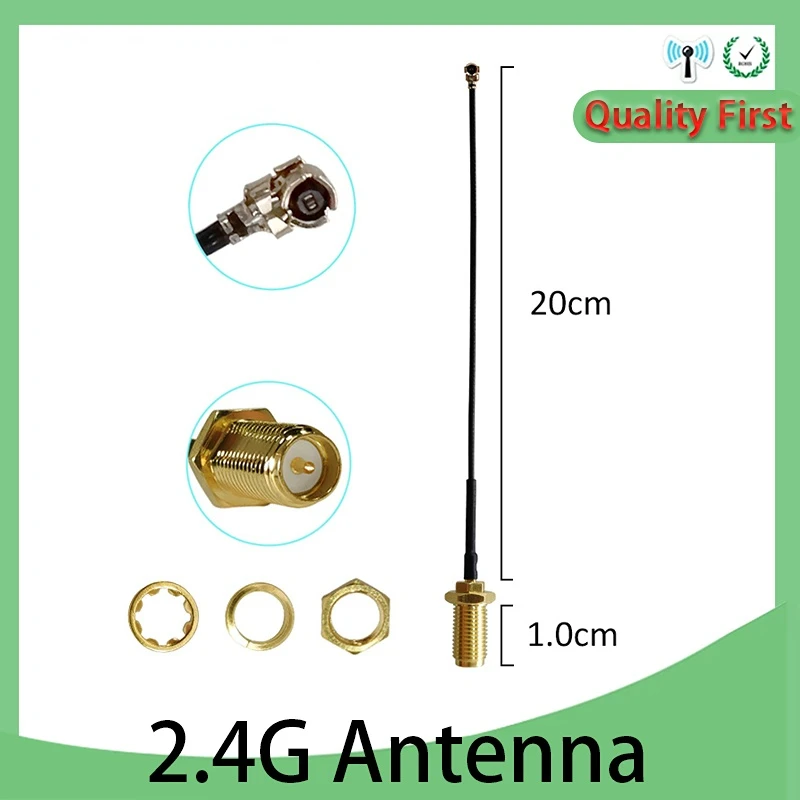 Griwi 20pcs 2.4g antenna 3dbi sma female wlan wifi 2.4ghz antene IPX ipex 1 SMA male pigtail Extension Cable iot module antena