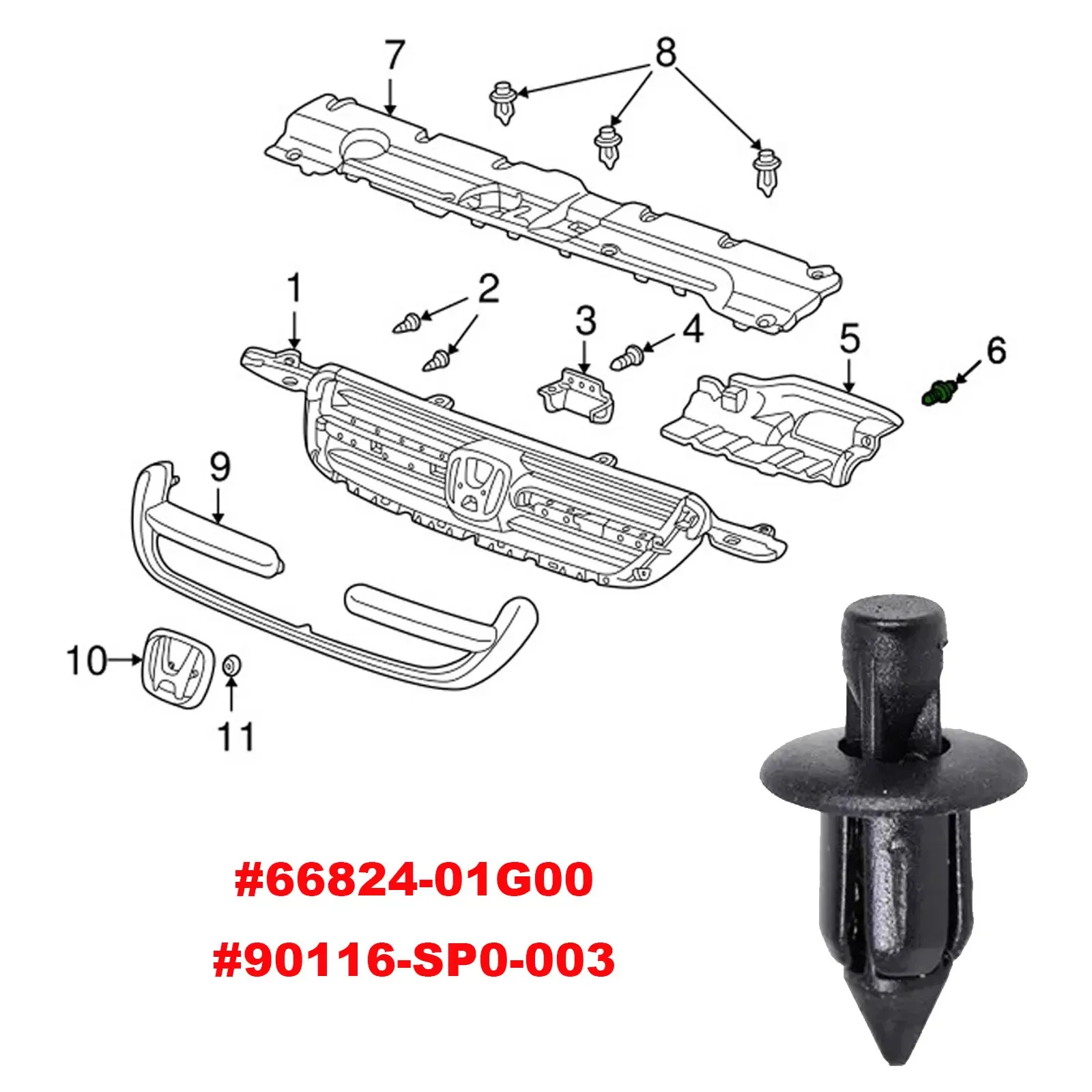 50Pcs 6mm Black Motorcycle Rivet Clips, Fairing Body Trim Panel Fastener Screw, Replacement Parts for Honda Suzuki Kawasaki