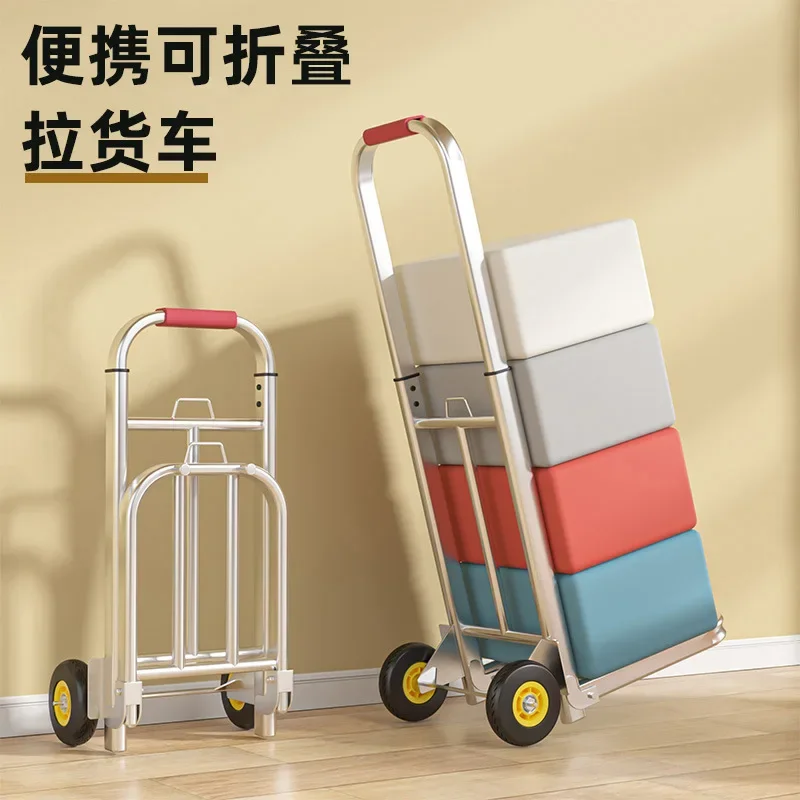 Collapsible Shopping Cart Trolley, Portable Handcart for Grocery, Travel, Laundry, Camping - Heavy Duty Foldable Utility Cart