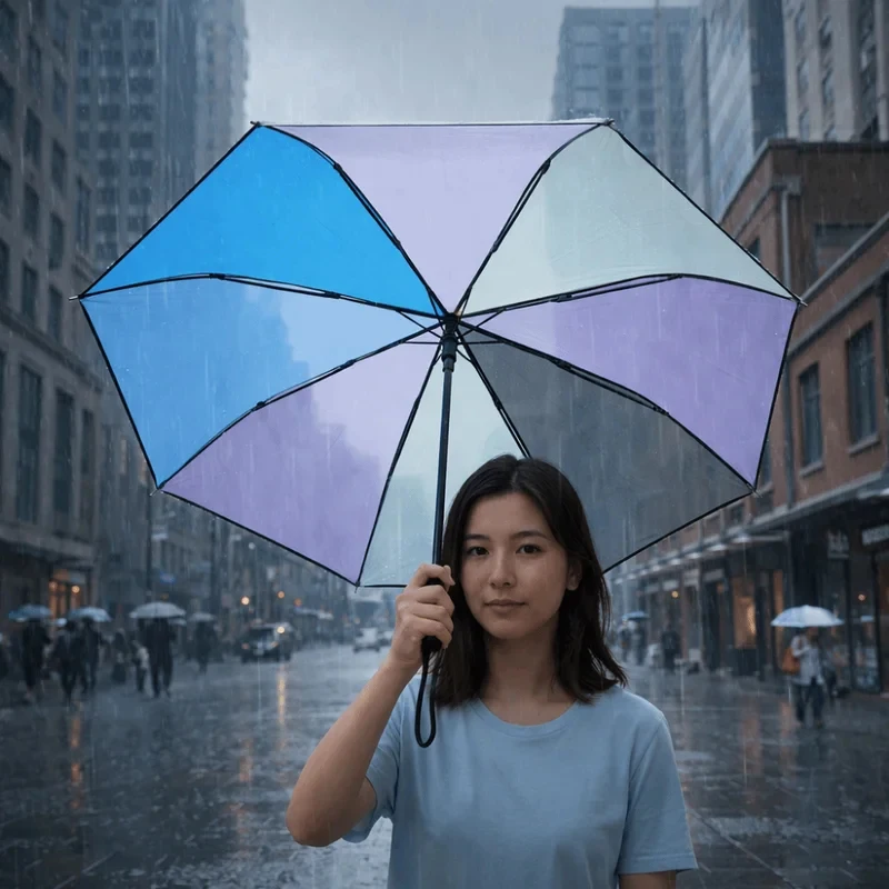 Rainbow Transparent Folding Umbrella Automatic Manual Design Lightweight Windproof Portable Daily Outdoor Use - view 3