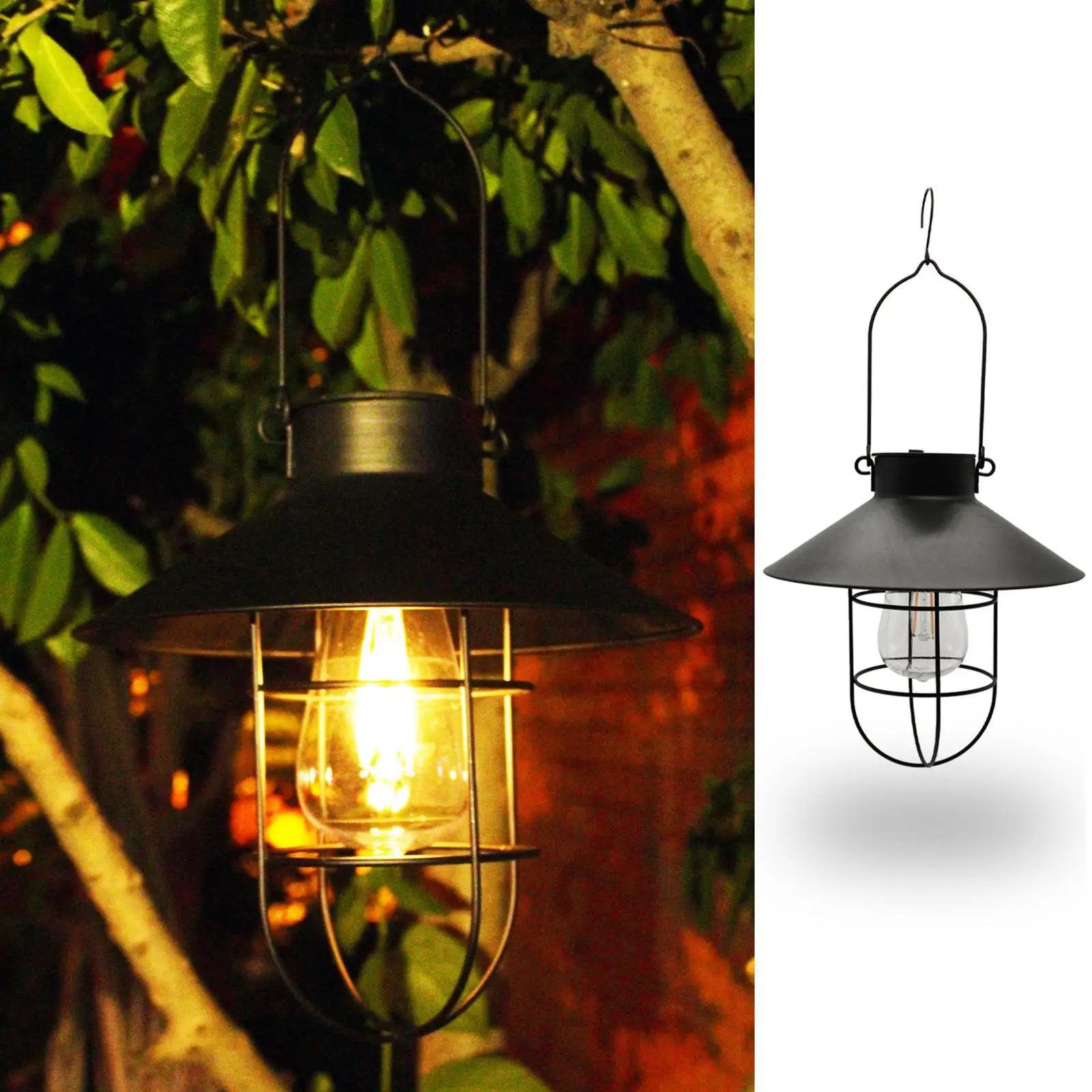 Lampada a lanterna ad energia solare da appendere all'aperto per la luce calda della terrazza del Patio
