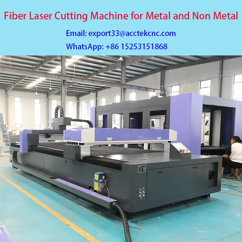 AccTek Laser Cutting Machine Fiber Laser Cutter Metal Cutting Machine Co2 Laser Engraving Cutting for Metal and Non Metal Tools