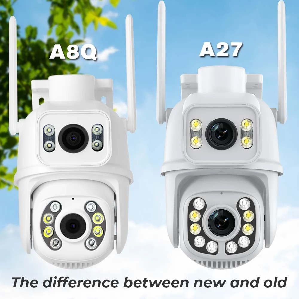 Wifi PTZ Camera 8MP Dual Lens IP Cam Outdoor Surveillance 4K Dual Lens Camera AI Tracking Security Protection CCTV For ICsee App