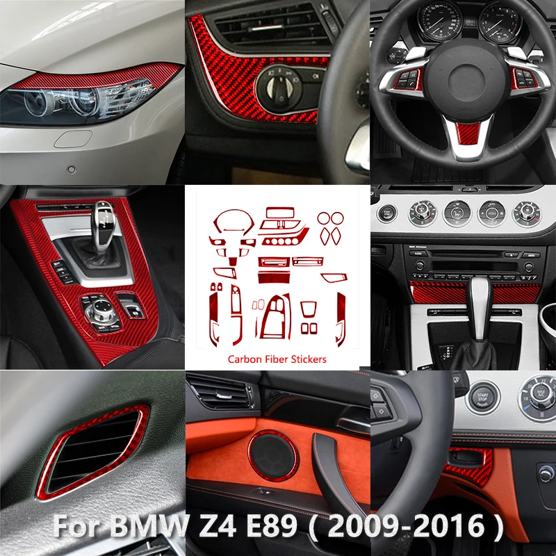 

Car Interior Steering Wheel Defogger Vent Radio Panel Carbon Fiber Trim Sticker For BMW Z4 E89 2009-2016 Styling Accessories