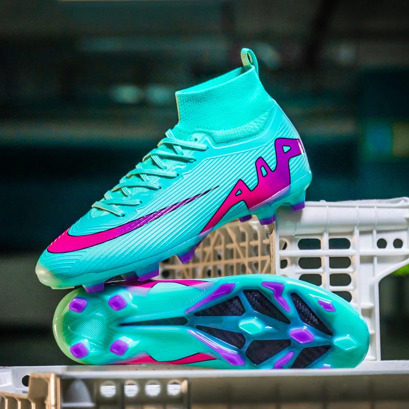 Botas de fútbol antideslizantes para hombre, calzado ultraligero para deportes al aire libre, entrenamiento de partido, tacos deportivos de hierba,