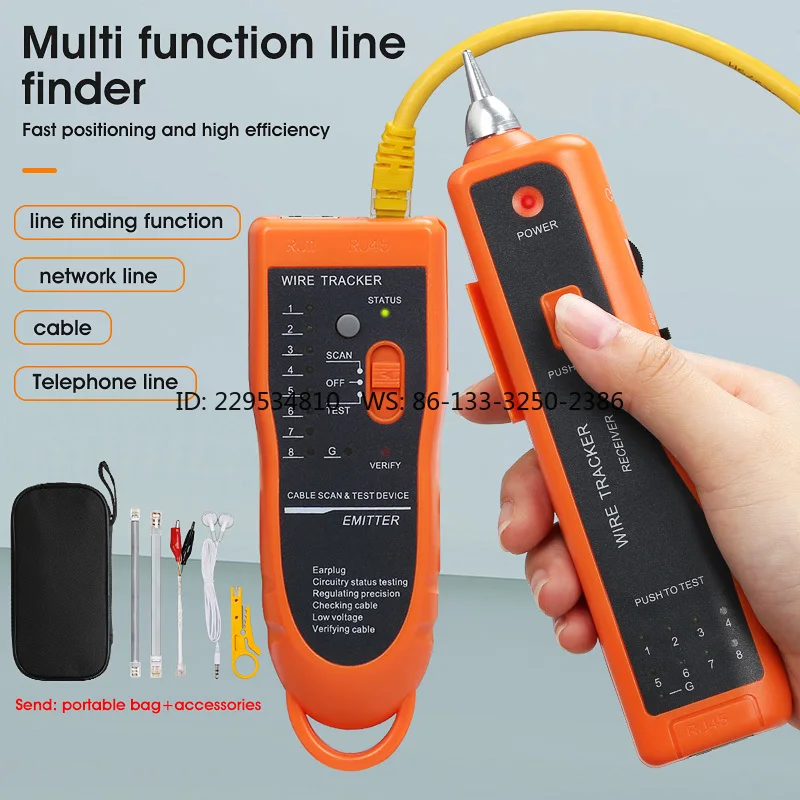 Network Cable Tester Cat5 Cat6 RJ45  Detector Line Finder Telephone Wire Diagnose Tone Tool Kit