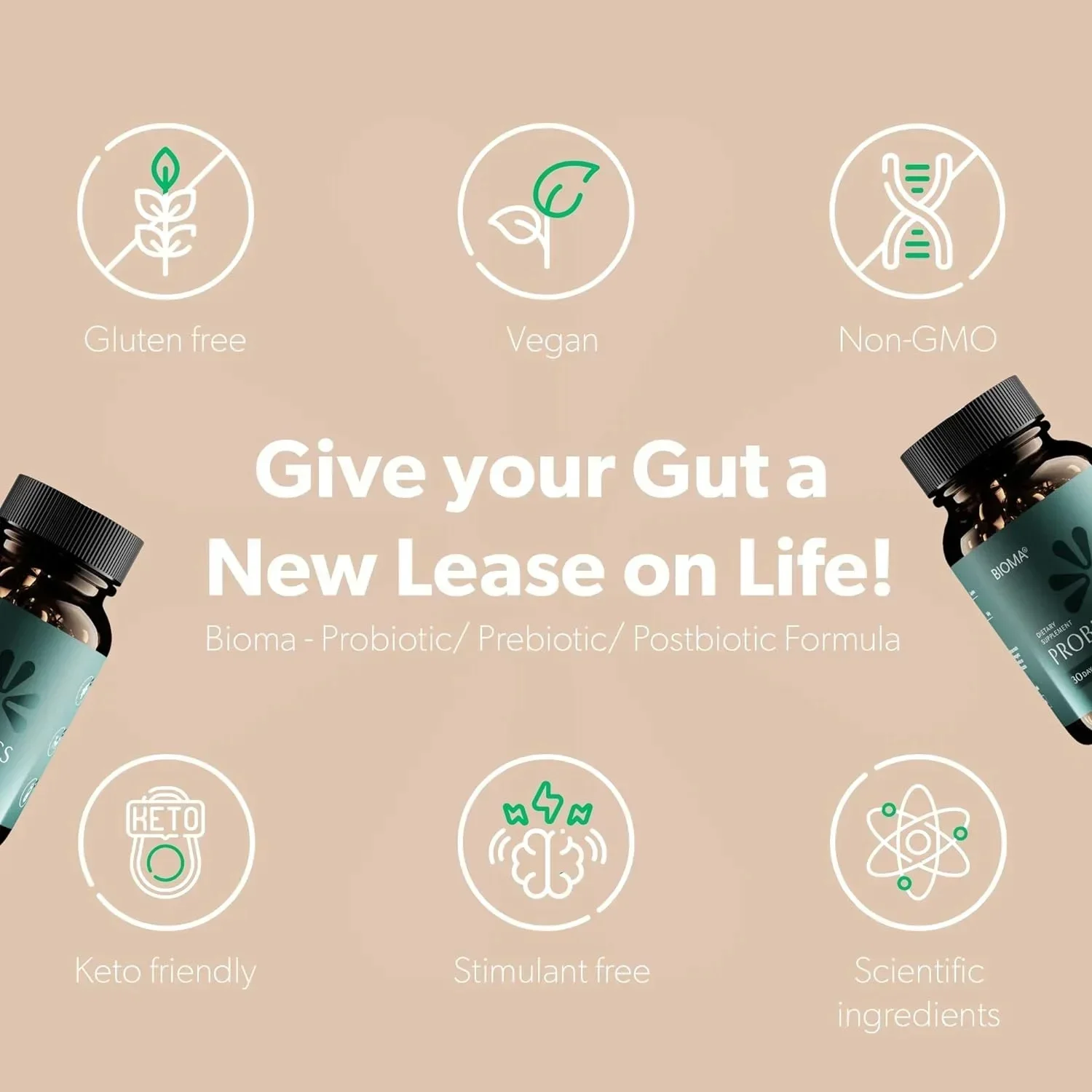 البروبيوتيك - يدعم الوزن الصحي، ويعزز تنظيم الجهاز الهضمي، ويوازن البكتيريا المعدنية - 60 كبسولة #5