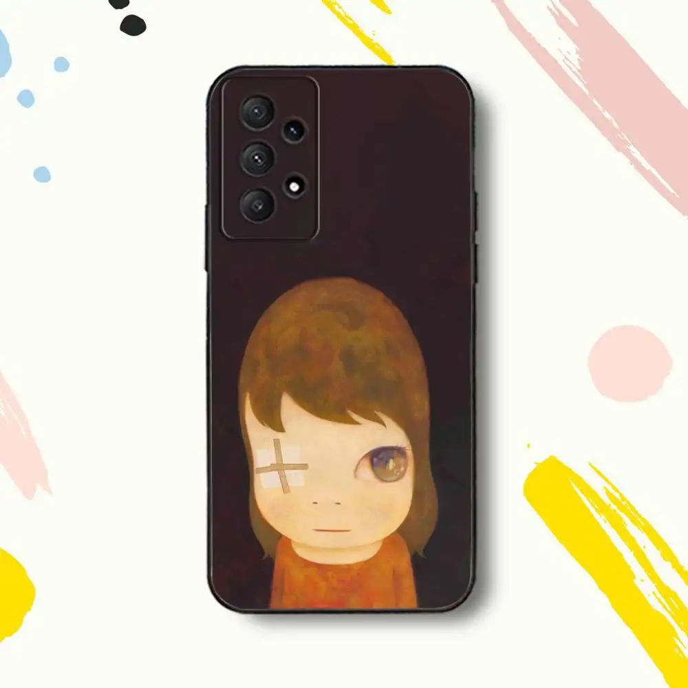 クラシック YoshitomoS N-Nara 電話ケース Samsung Galaxy A 80、72、73、91、53、22、51、52、5G、Plus、J、Note ソフトブラックカバー用