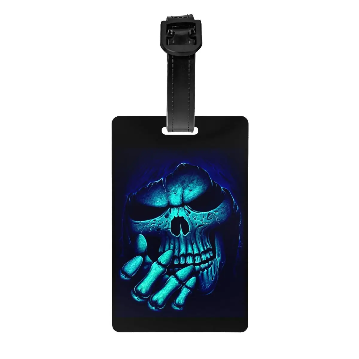 Horror Death Skull Luggage Tags for Suitcases Funny Halloween Gothic Skeleton Baggage Tags Privacy Cover ID Label