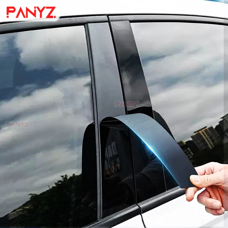 6PCS Fit For Honda Civic Sedan 2006 2007 2008 2009 2010 2011 Mirror Effect Window Pillar Posts Cover Trim Car Accessories