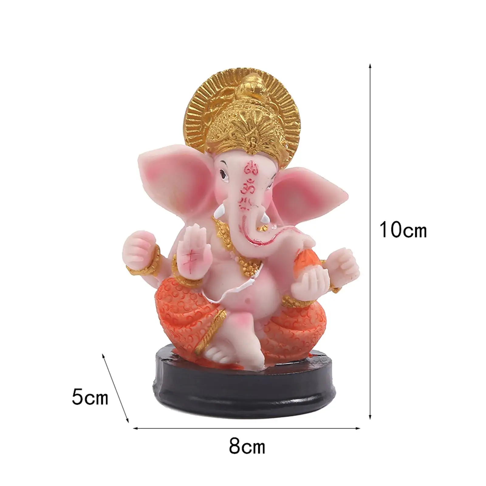 Hindu Elephant God Statue Small Ganesha Statue Religious Figurine Religious Sculpture for Temple Shop Tabletop Office Decor