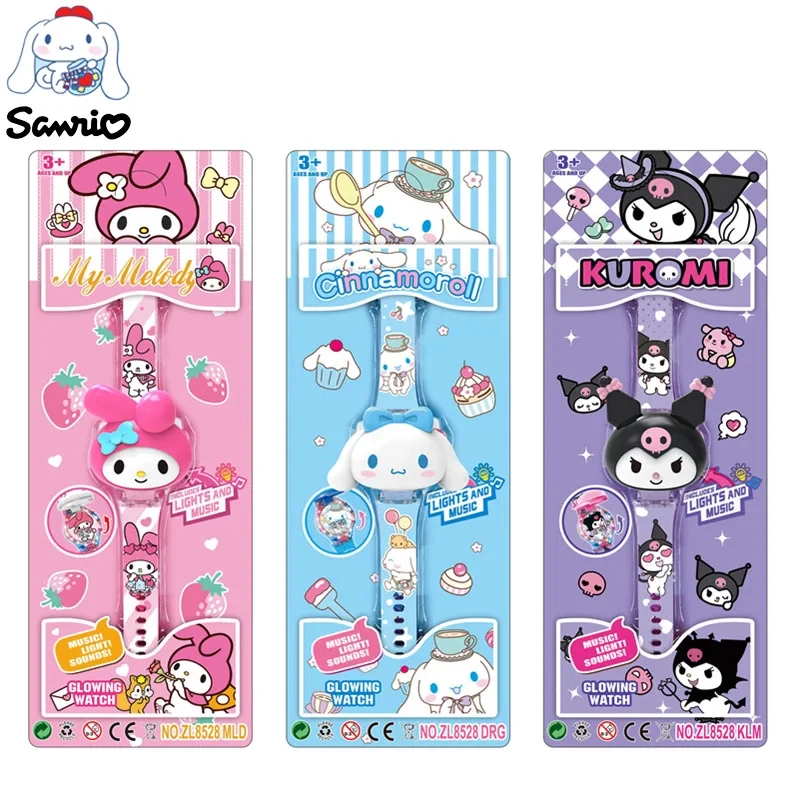 Kawaii Sanrio Watch Cinnamoroll orologio da polso Kuromi Clock My Melody Watchband Anime figure accessori ragazza regalo Kid Student Toy