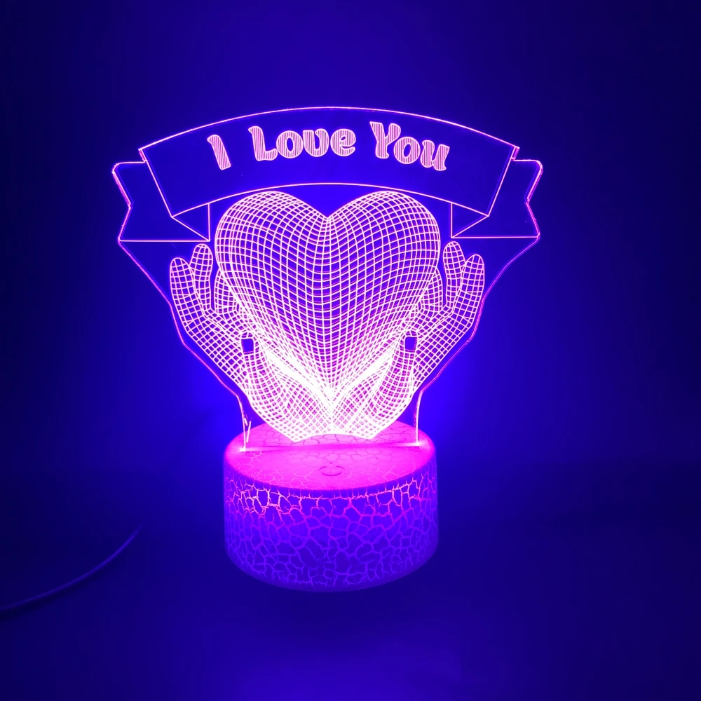 

Nighdn 3D Illusion Table Lamp I LOVE YOU Heart Led Night Light for Room Decoration Romantic Valentine Day Gift for Girls Women