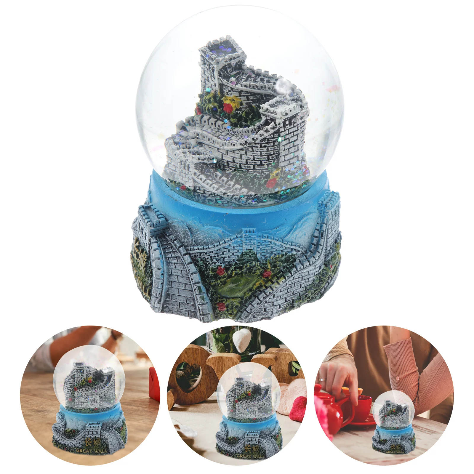 1Pcs Unique Great Wall Crystal Ball Environmental Protection Material Home Decor Tourist Great Wall Resin Ball