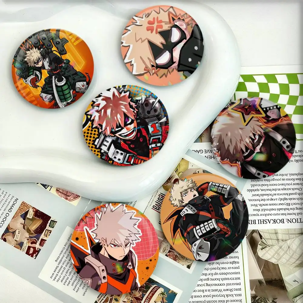 

bakugo A-Anime K-Katsuki Badges 25 32 44 58 75 mm Round Fans Collect Friends Gifts Brooch Souvenir