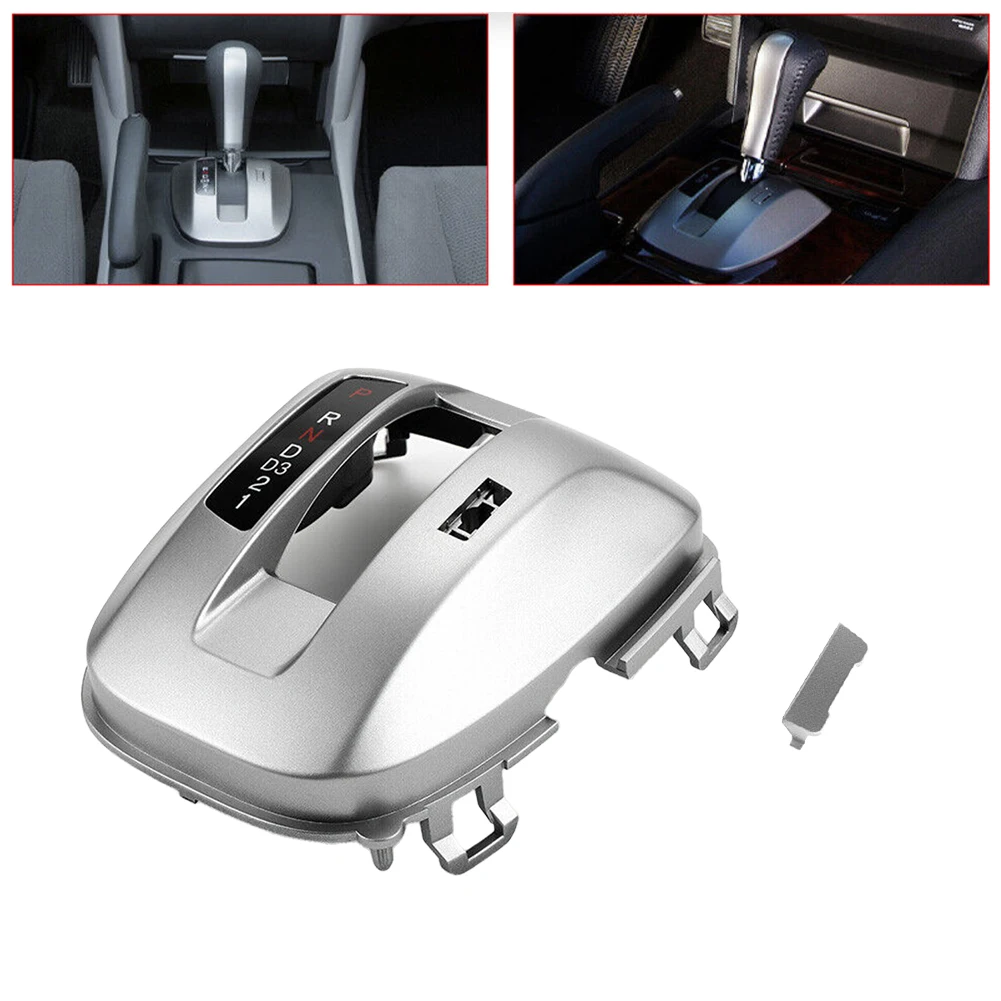 Center Console Shifter Plate Gear Shift Trim Panel Cover Kit Matte Silver Plastic Fit for Honda Accord 2008 2009 2010 2011 2012