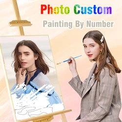 24/36/48Color Personalised Paint By Numbers Photo Custom DIY Oil Painting By Number Picture Canvas Portrait Family Photo