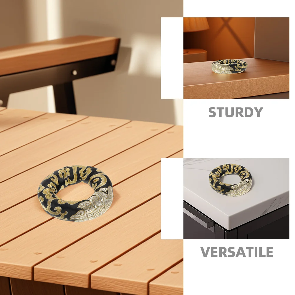 اليدوية الديباج الفن وسادة حريرية 10 سنتيمتر شكل دائري لوعاء الغناء التأمل وسادة الصوت السلطانية حصيرة ديكور المنزل العرض #4