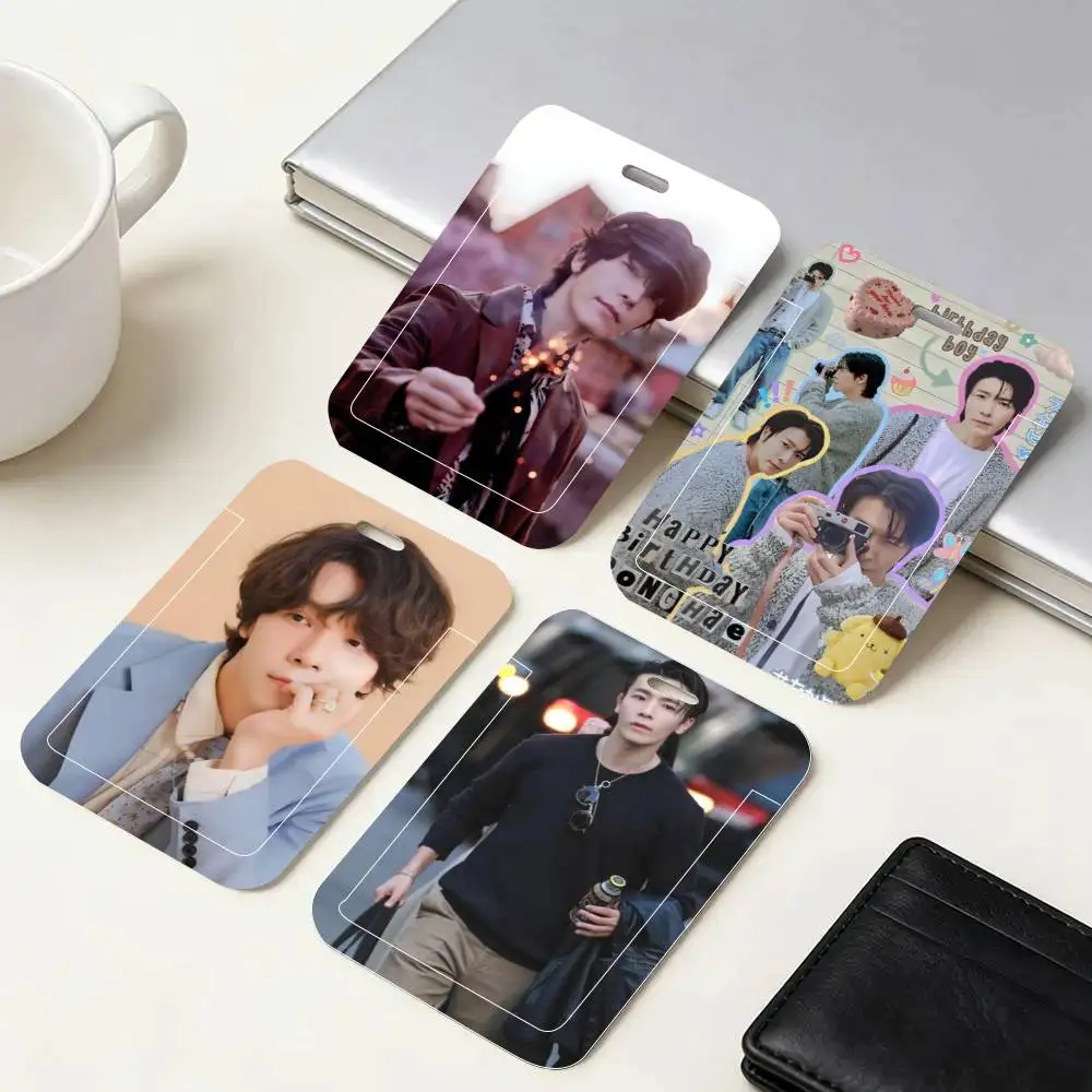 Kpop Boy Lee Dong-hae ID Card Holder Neck Strap Pendant Door Badge Holder Lanyards Keychain Work Credential Case Gift