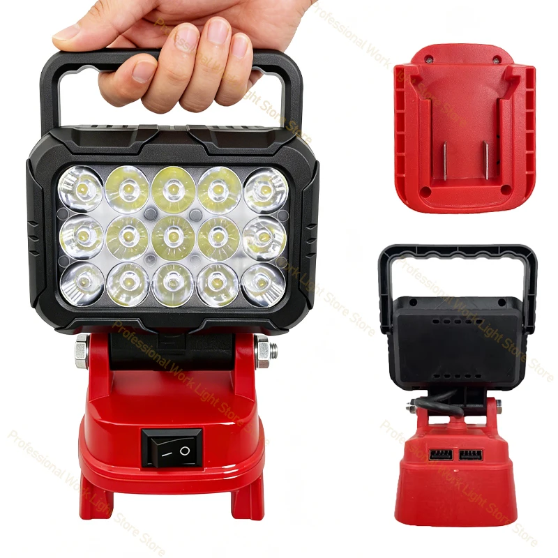 LED Light For Milwaukee Battery M-18 3In Portable Spotlight Cordless Outdoor Work Fishing Handheld Emergency Tool Light