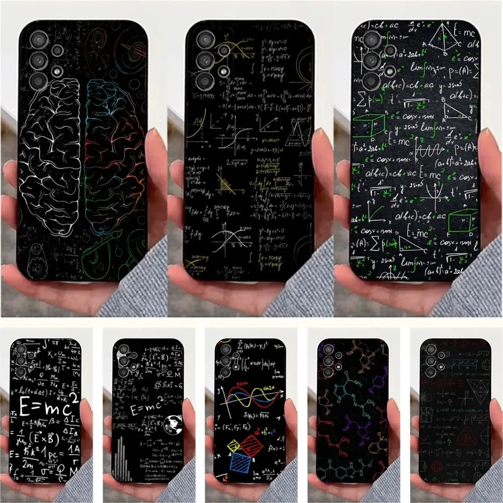 Physics Chemical Math Phone Case For Samsung S25,S24,S23,S22,S20,S21,S10,Ultra,Plus,Lite,FE,Soft Silicone Black Cover