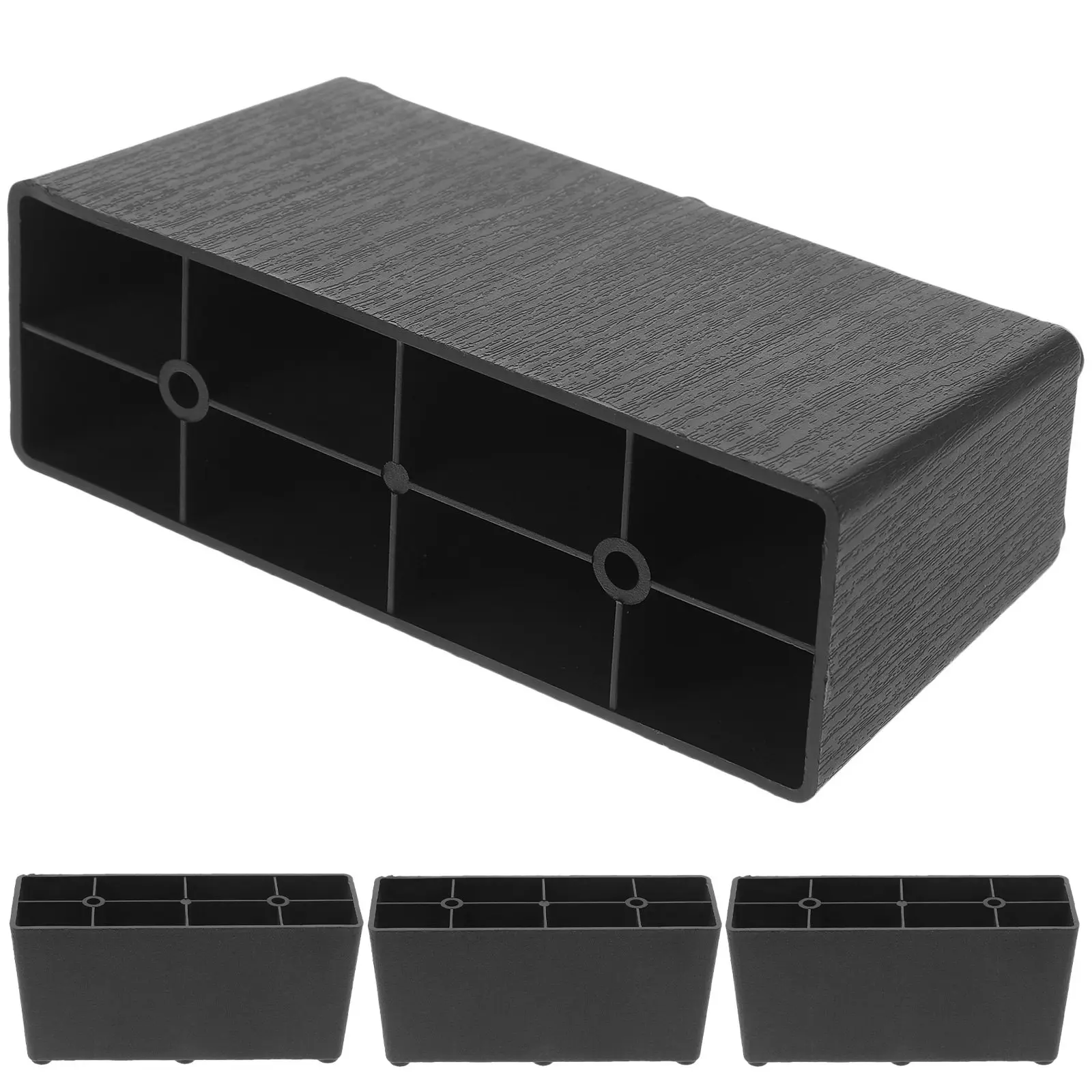 4Pcs Plastic Furniture Legs Riser Heavy Duty Bed Sofa Couch Chair Legs Elevators Anti Slip Storage Space Enhancer Floor
