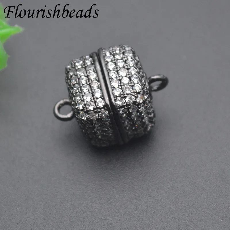 5-10pcs Square Shaped Paved CZ Beads Magnet Connected Clasps Hooks for DIY Couple  Jewelry Bracelet Nnecklace 8mm 10mm