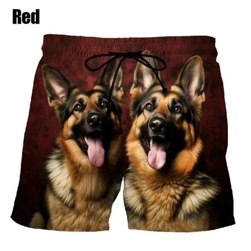 Cute Pet German Shepherd 3D Print Men Shorts Fashion Casual Men Beach Outdoor Shorts Cool Quick-dry Board Short Pant Ropa Hombre