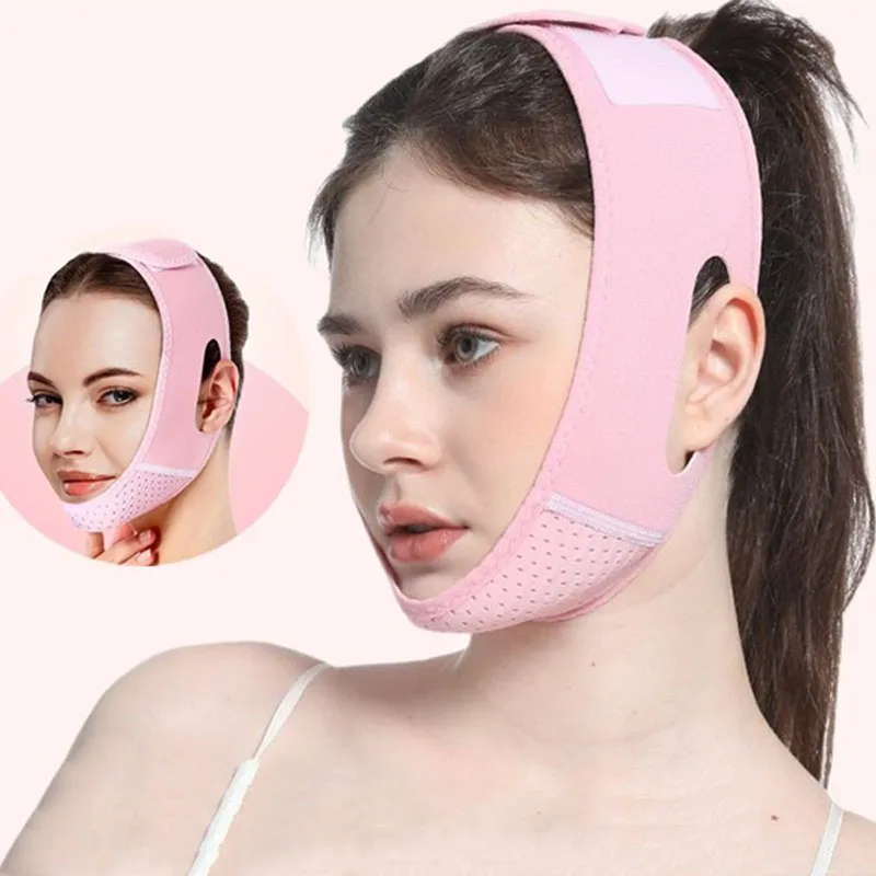 Nuevo vendaje adelgazante para la cara para mujer, moldeador de línea en V, cinturón para la barbilla, banda de Estiramiento Facial, correa de masaje Facial, herramientas de belleza para el cuidado de la piel LBHL04