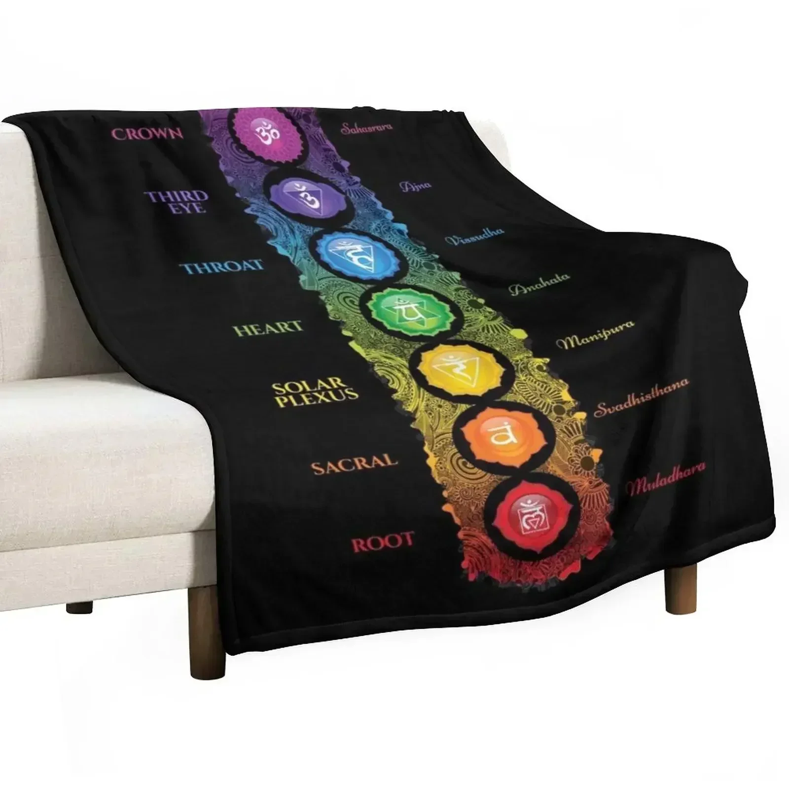 

7 Chakra Symbols & Names - 62 VTBBG Throw Blanket For Sofa Thin For Decorative Sofa Multi-Purpose Blankets