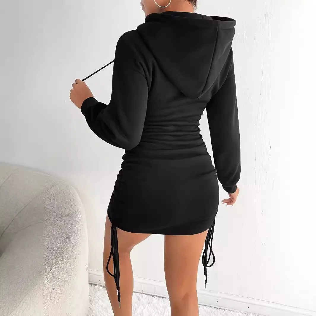 open lace back dress Sequin Pleated Sweatshirt Dress | Sweater Dress main image 1
