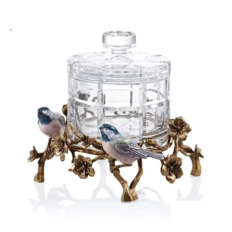 clear  box crystal glass sugar bowl european style light luxury candy cup transparent jewelry box