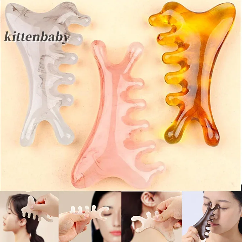 

Body Meridian Massage Comb Resin Five Wide Tooth Comb Acupuncture Therapy Blood Circulation Anti-static Smooth Hair Comb