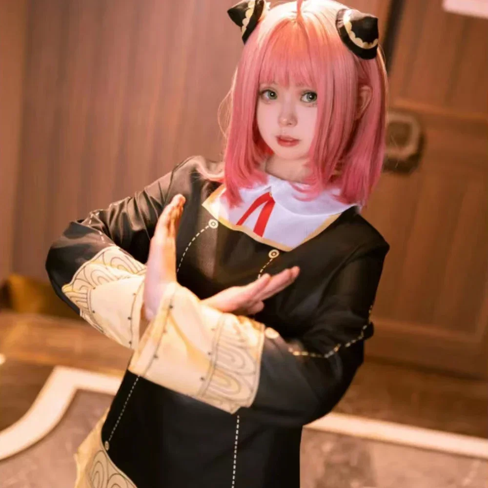 Kostüm De Cosplay De La Famille Anya Forger Espion X Pour Adulte Enfant, Ensemble De Perruques, Vêtements De Jeu, Robe De Sa