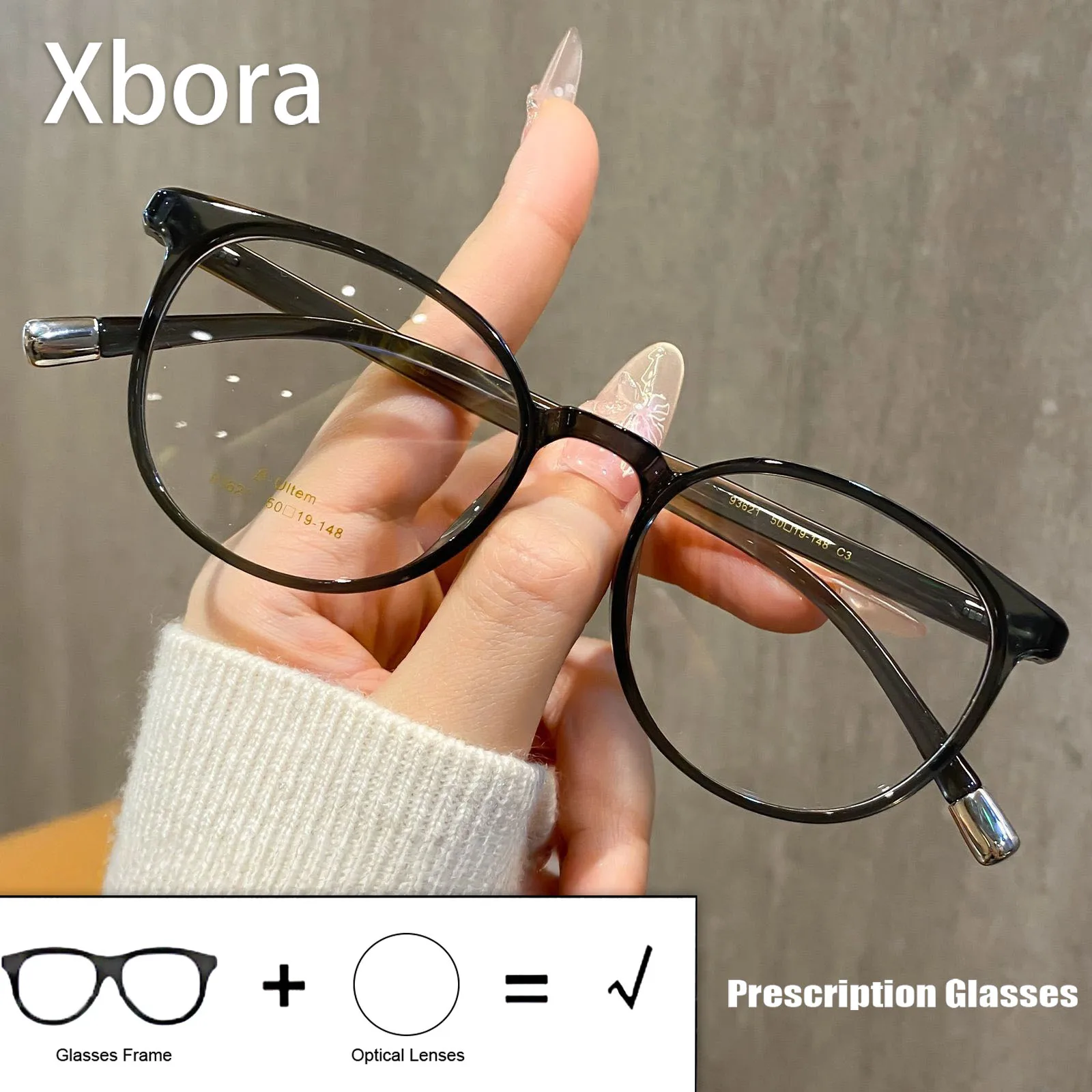 

XBORA New Ultra Light Retro Round TR90 Small Size Glasses Fashion Trend Simple High Quality Optical Prescription Glasses 93621