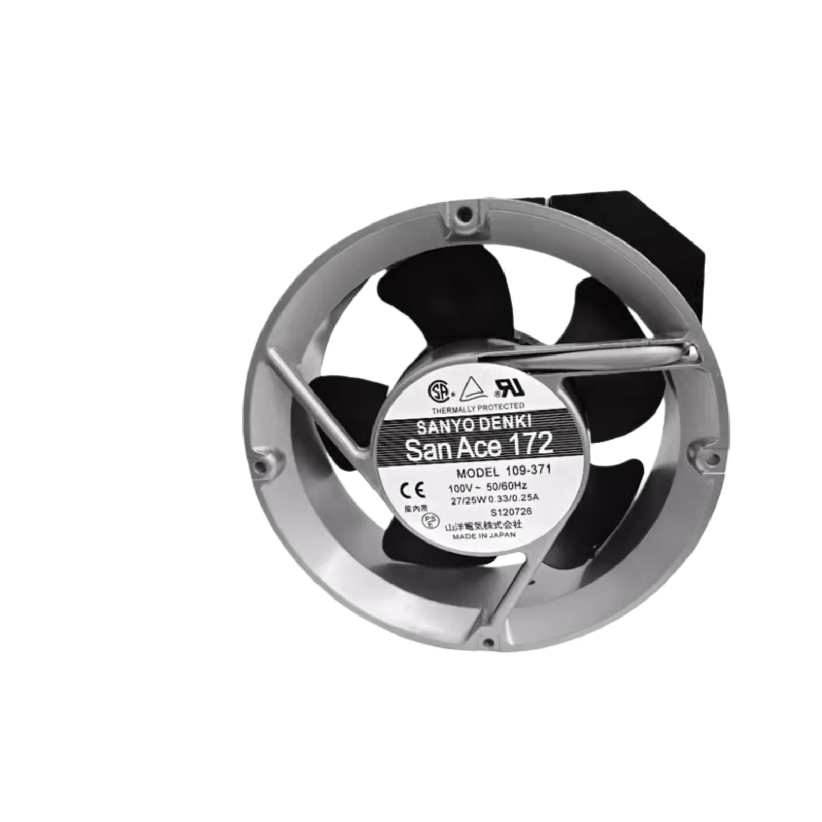 for  SANYO 109-371 AC100V 27/25W 172x150x51mm Aluminum Frame Cooling Fan, Dual Ball Bearing, High Airflow Industrial Exhaust