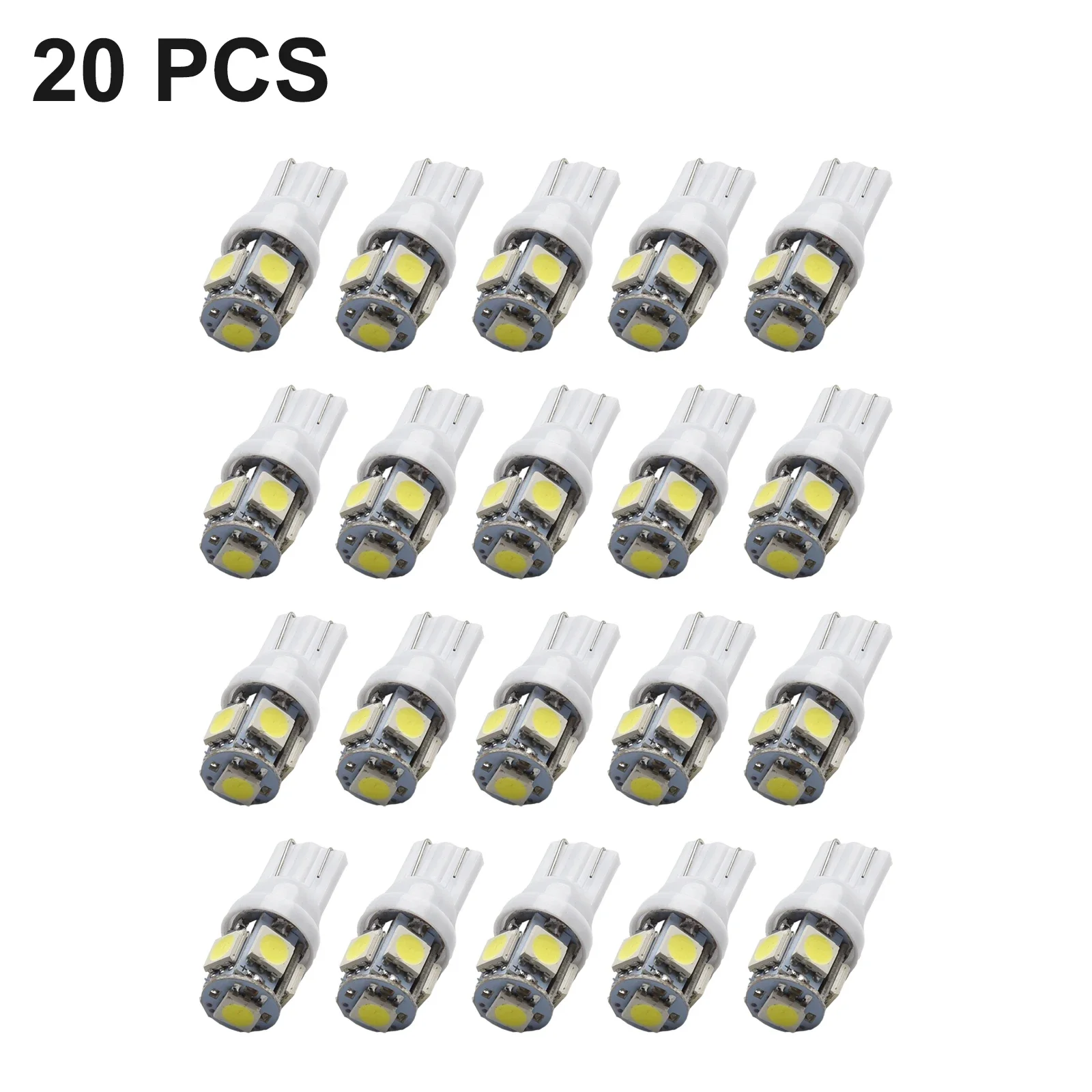 

20Pcs Led Car Lights High Brightness 12V T10 5050 5S MD White License Plate Interior LED Reading Light 6000K 5W Signal Bulb Lamp