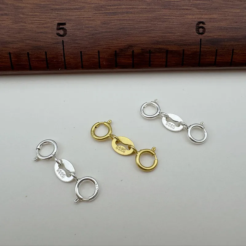 1 مجموعة الصلبة 925 فضة المشبك تمديد سوار 18K الذهب اللون DIY اكسسوارات صنع التعديل