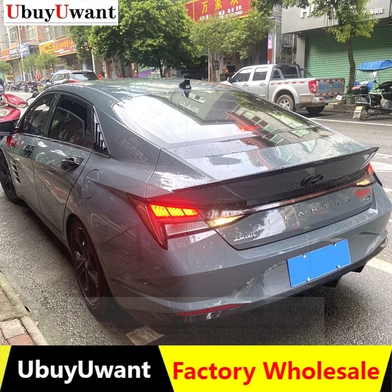 UBUYUWANT For 2020 2021 Hyundai Elantra Avante CN7 LIP SPOILER ABS Rear Wing Exterior Parts Rear Tail Wing Spoiler Decoration