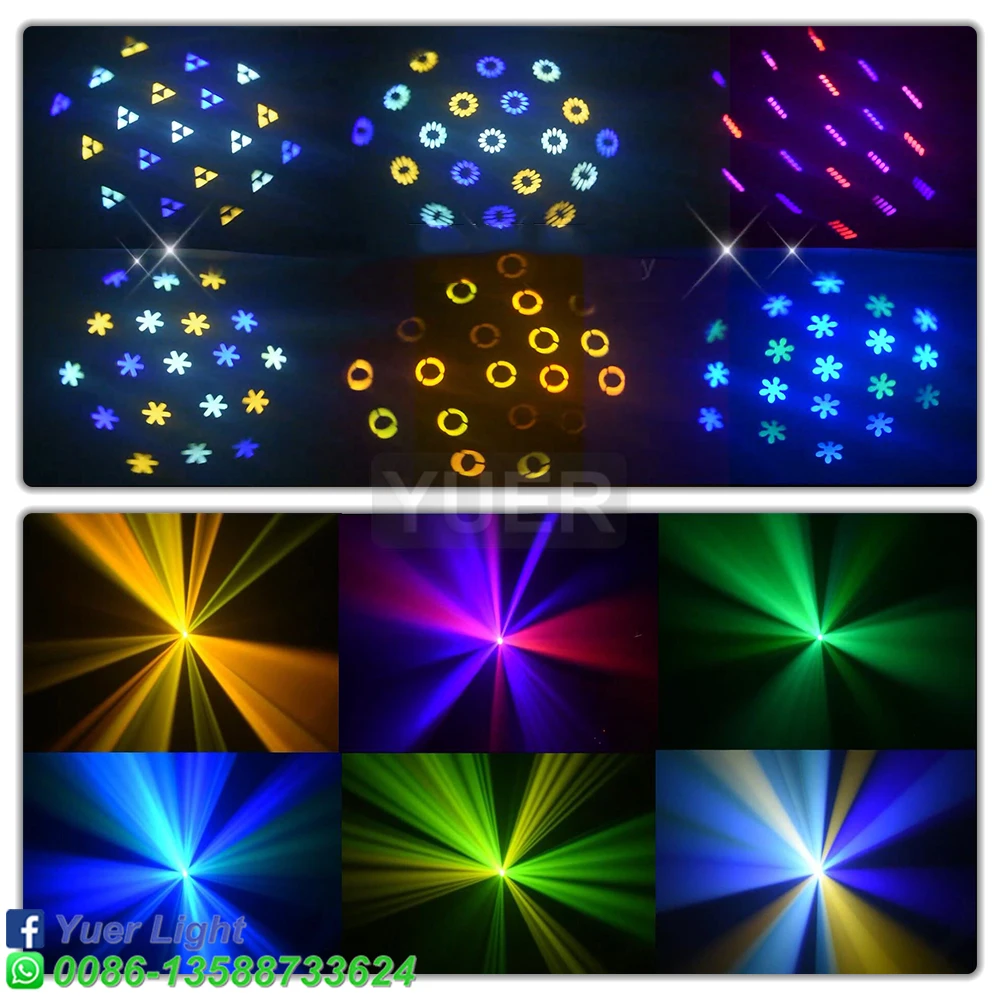 Imagem -06 - Led Disco Gobo Assistente Beam Effect Reflection Lens Rotating Pattern Dmx512 Music Control Iluminação Palco para dj Dance Club 100w