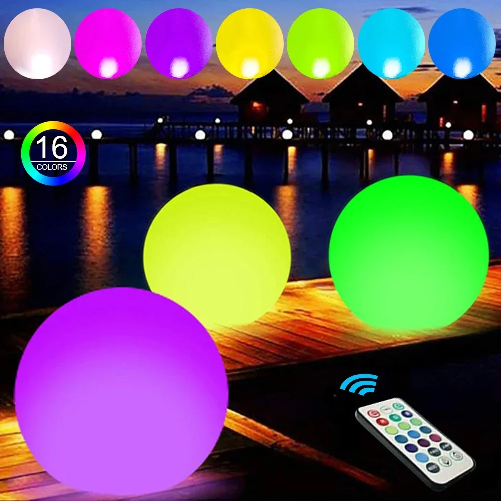 

Solar Floating Garden Ball Light Swimming Pool Waterproof LED Lights 16Color Lawn Lamp for Toy Outdoor Party Wedding Bar Decor