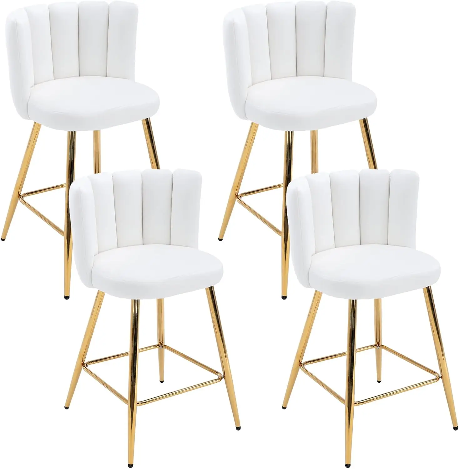 Zheng hao 26 ''Gold Barhocker Set mit 4 Samt Theken höhe Stühle mit Rücken gepolsterte Küchen hocker moderne Barhocker für