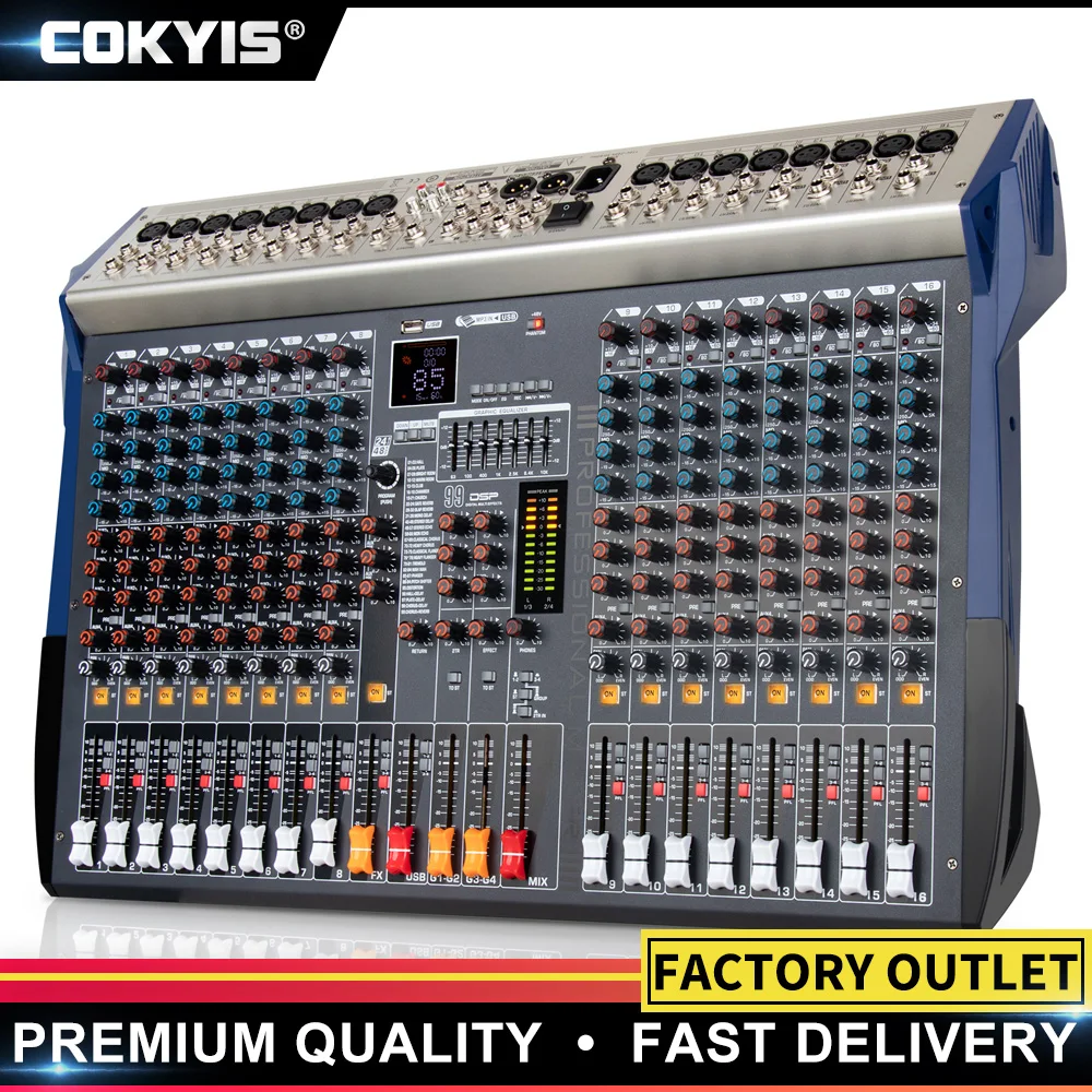 

Hot selling 16 channel sound mixer stage performance home KTV live karaoke USB bluetooth 8/12/16 99DSP Digital mixer sound table