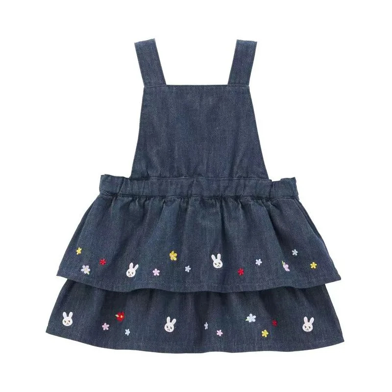 Girl Denim Dress Cute Little Rabbit  Baby Short Skirts Toddler Clothes Suspender Skirt  Overalls Kids Dresses for Girls Jeans