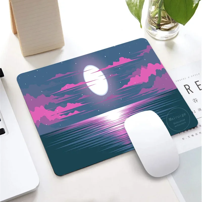 

25*29CM Lake moon scenery Mouse Pad Anti-student Notebook Keyboard Protection Pad Office Desktop Non-slip Waterproof MousePad