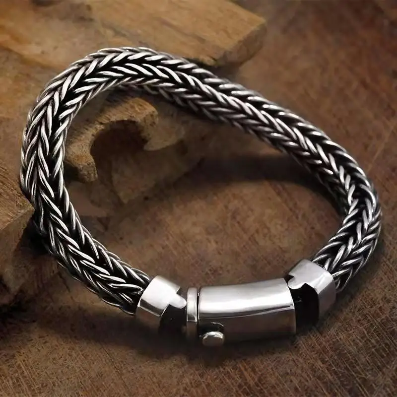 Pure hand-woven bracelet retro domineering and thick men's personalized keel bracelet