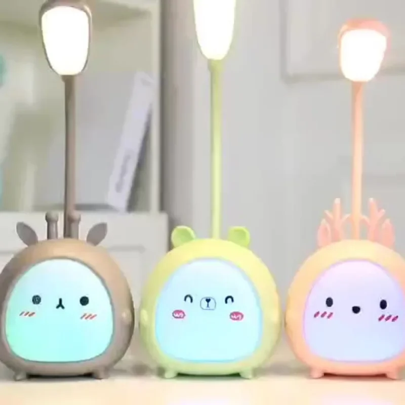 Cartoon Cute Pet Charging LED Small Table Lamp Children's Night Lamp Student Dormitory Portable Reading