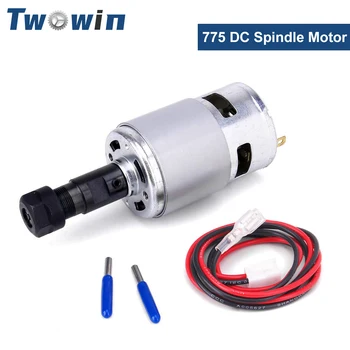 775 DC Spindle Motor 12-36V with ER11 Extension Rod Cutters Air Cooled Spindle for CNC Engraving/DIY Router Machine