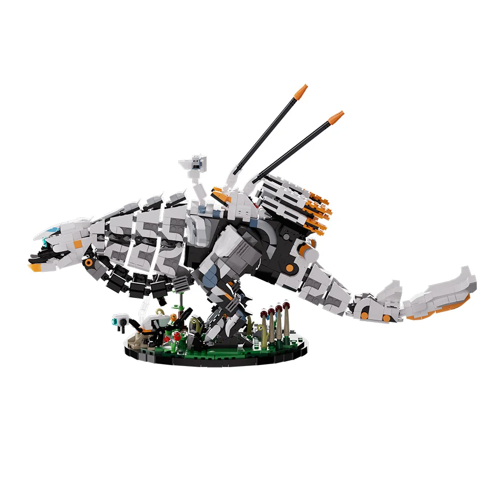 Gobricks Moc Horizons Zero Dawn Thunderjaw الطوب نموذج المحرمة ويست مونستر اللبنات لعبة الطوب نموذج اللعب مجموعات