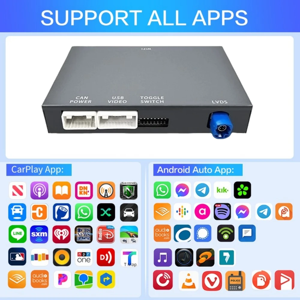 Wireless CarPlay Android Auto Retrofit Kit Decoder Box for Volvo V40 V60 S60 XC60 V70 XC70 with 7 Inch Screen BT Audio